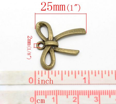 1x Bedel Strikje Brons 26 x 25 mm