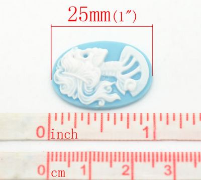 Camee Lady skull Turquoise/wit