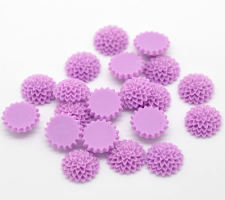 Cabochon chrysant Lila 15mm
