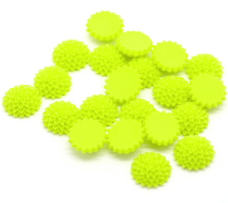 Cabochon chrysant Lime Groen 15mm