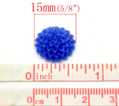 Cabochon chrysant Blauw