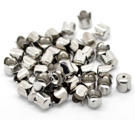 4x Kapjes Donker zilver 8 mm