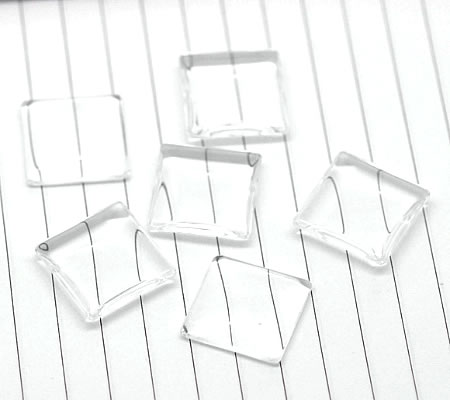 1x Glazen cabochon 20 mm vierkant