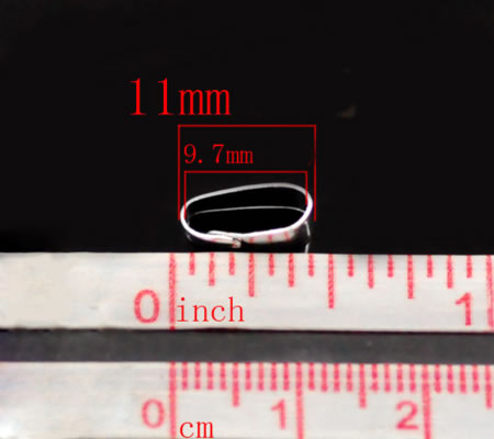 5 x Bedelhanger lichtzilver 11 mm