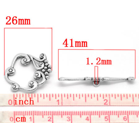 1x Kapittel Slotje Antiek Zilver Druivenrank