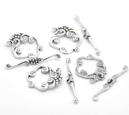 1x Kapittel Slotje Antiek Zilver Druivenrank