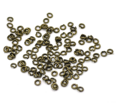 200 stuks open ring brons