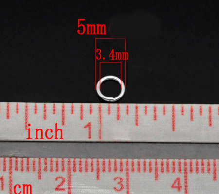 250 stuks Open Ring Licht Zilver 5 mm