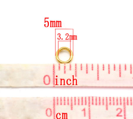 200 stuks Open ring goudkleurig 5 mm