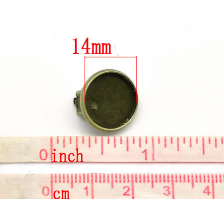 1 Paar Cabochon Oorbel clips Brons 14 mm