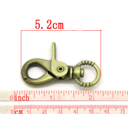 1x Zware Sleutelhanger Brons 52 mm