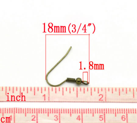 50x Oorbelhaakjes Brons (25 paar) 21 x 20 mm