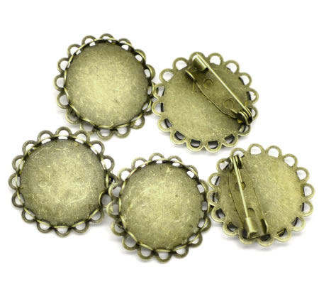 Brochehouder Brons Rond