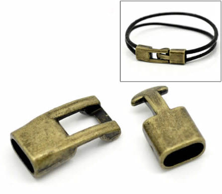 1x Slot voor lederen band brons