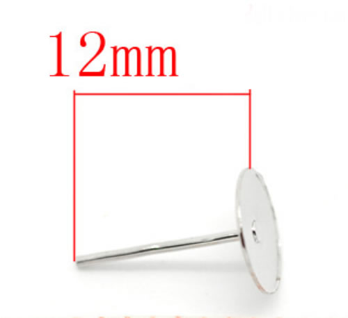 25 sets Oorbel plakstekertjes / plakvlak 8mm