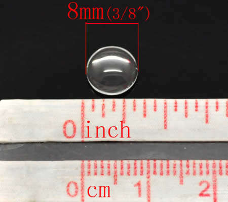 Glazen Cabochon rond 8 mm