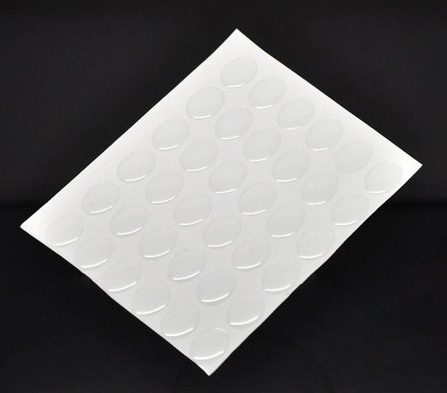 1 stuks transparant hars sticker ovaal 13 x 18 mm