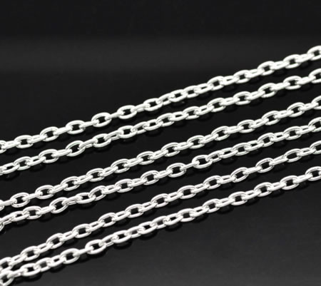 Ketting / Jasseron Licht Zilver Schakel 4 x 3 mm