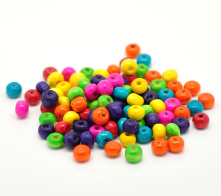 Houten Kraaltjes Mix 6 mm