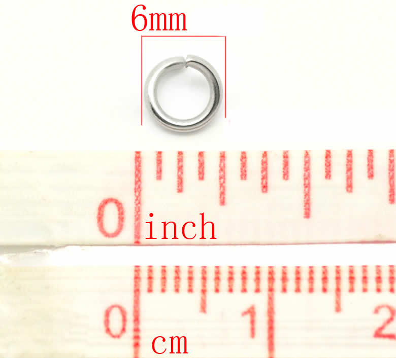 100x roestvrijstalen (304) open ring 6 x 0.7 mm