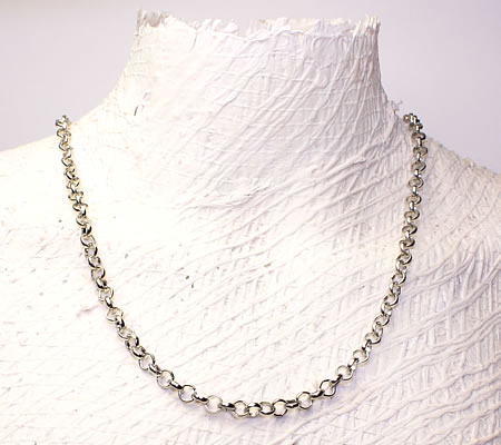 50 cm Donker Zilveren Ketting Rond