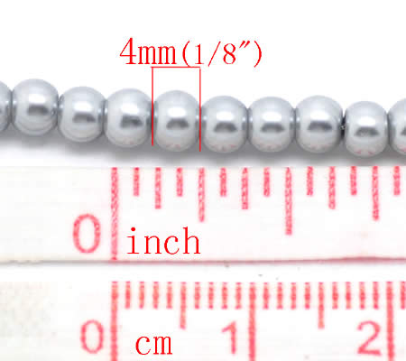 Snoertje Glasparel 4 mm Zilver Grijs