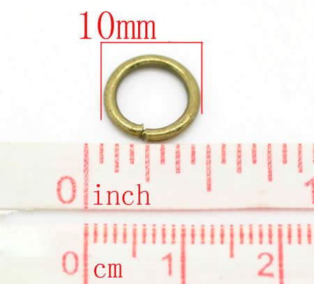 50 stuks Open Ring 10 mm brons