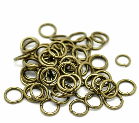 50 stuks Open Ring 10 mm brons