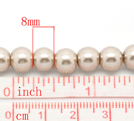 Snoertje Glasparel 8 mm Donker Beige / Zand