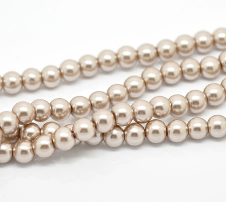 Snoertje Glasparel 8 mm Donker Beige / Zand