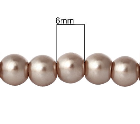 Snoertje Glasparel 6 mm Donker Beige/Zand