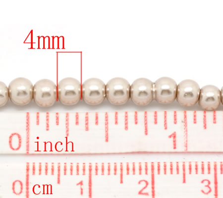 Snoertje Glasparel 4 mm Beige/ Zand