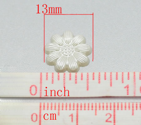 1x Cabochon Parel Ivoor 13 mm