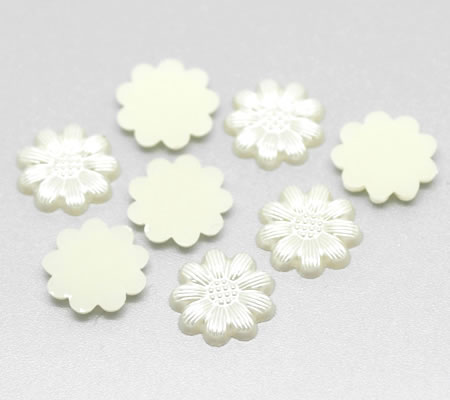 1x Cabochon Parel Ivoor 13 mm