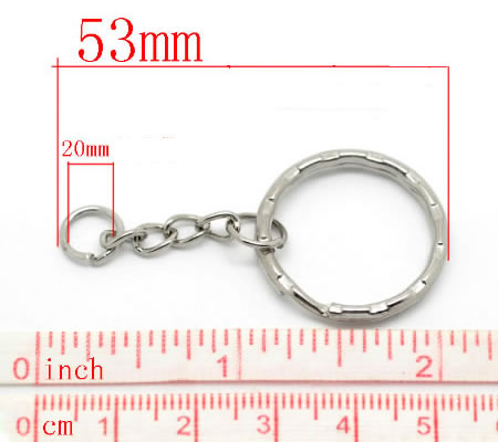 Sleutelhanger donker zilver 20mm