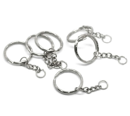 Sleutelhanger donker zilver 20mm