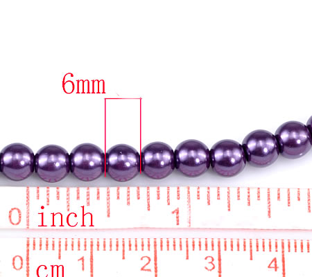 Snoertje Glasparel 6 mm Cerise/Paars