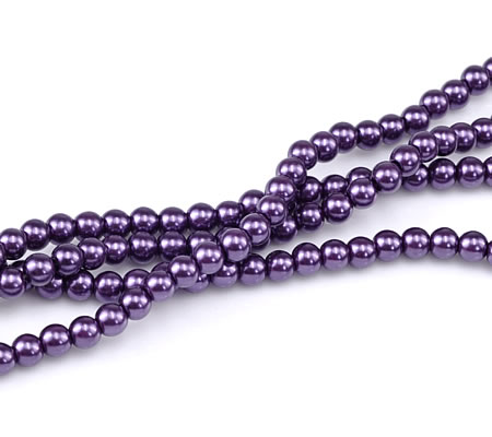 Snoertje Glasparel 8 mm Cerise/Paars