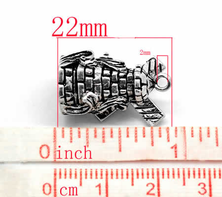 1x Bedel Molen Donker Zilver 3D