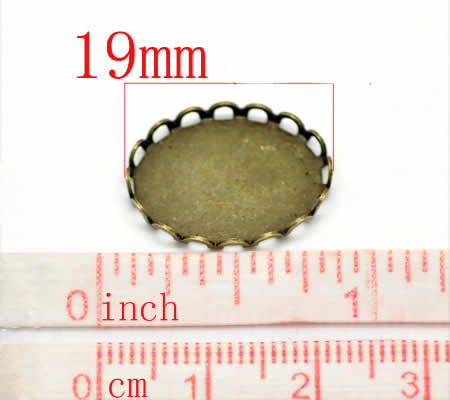 1x Cabochon setting Brons ovaal