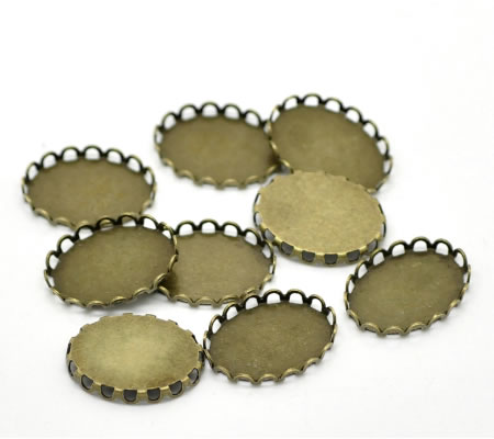 1x Cabochon setting Brons ovaal