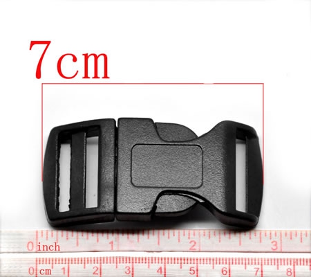 1x Kunststof Survival Buckle Zwart 70 mm