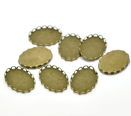 1x Cabochon setting Brons ovaal