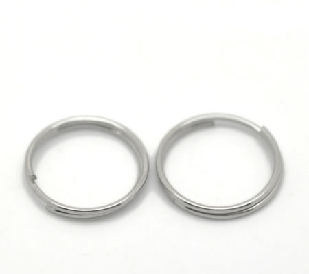 10x Splitring Donker Zilver