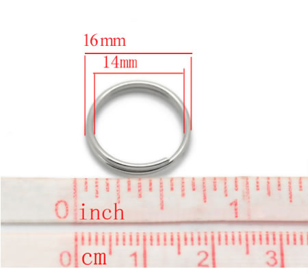 10x Splitring Donker zilver