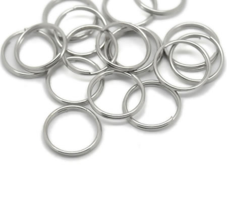 10x Splitring Donker zilver