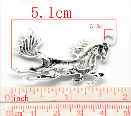 1x Grote Bedel Paard Donker Zilver