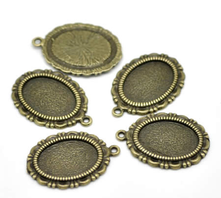 Cabochon Hanger Brons 13 x 18 mm