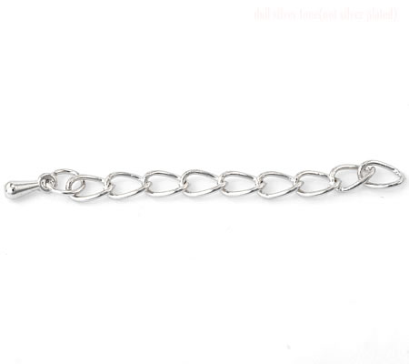 1x Verlengketting voor sluiting Donker Zilver