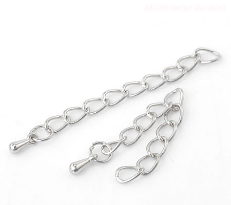 1x Verlengketting voor sluiting Donker Zilver